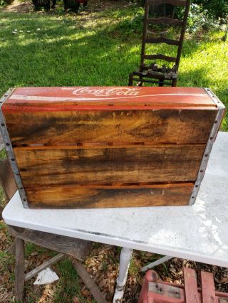 Collectible Vintage Coca Cola Wood Soda Pop Bottle Carrier Crate Box 24 Dividers 6