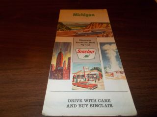 1965 Sinclair Michigan Vintage Road Map