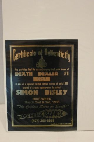 SIGNED DEATH DEALER 1 comic Verotik Glenn Danzig Frank Frazetta Simon Bisley 2