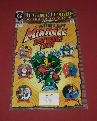 Justice League International - Mister Miracle 1 Nm 9.  4 Signed Jack Kirby L@@k