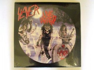 Slayer Live Undead Lp Rare 2008 Blood Splattered Picture Disc Metal Blade