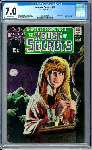 House Of Secrets 92 Cgc 7.  0 (ow) 1st Appearance Of The Swamp Thing