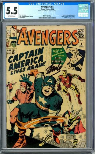 Avengers 4 Cgc 5.  5 (ow) 1st Silver Age Captain America Appearance