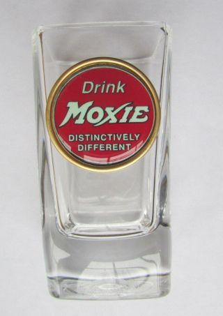 Moxie Soda Shot Glass,  Drink Moxie Logo Shot Glasses,  Drink Moxie Soda