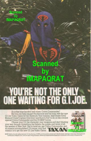 G.  I.  Joe Cobra Commander: 1991 Nes Video Game: Great Photo Print Ad