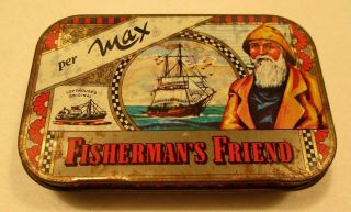 Vintage Tin Box Fisherman 