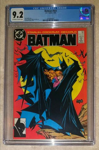 Batman 423 1st Print Cgc 9.  2 Classic Todd Mcfarlane Cover 1988 Dc