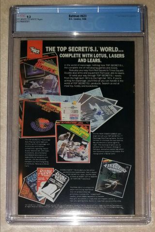 Batman 423 1st Print CGC 9.  2 Classic Todd McFarlane Cover 1988 DC 2