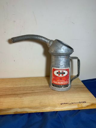 Vintage Huffy Hot - Dipped Galvanized 121 1 Quart Oil Can