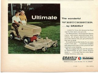 1964 Print Ad Of Studebaker Gravely Ultimate Westchester Tractor Lawn Mower
