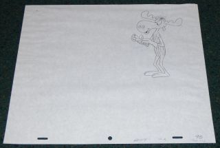 Rocky And Bullwinkle 1980s Hershey Chocolate Commercial Orig Production Drawing