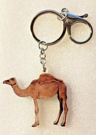 Camel Realistic Looking Dromedary Acrylic Key Ring Keychain Jewelry