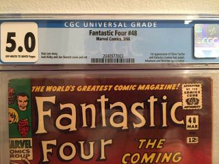 Fantastic Four 48 CGC 5.  0 FIRST APPEARANCE SILVER SURFER - GALACTUS - OW/W 2