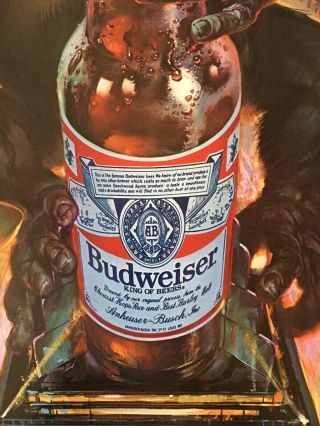 Vintage 1985 King Kong Movie Budweiser Beer Poster Busch Creative 5