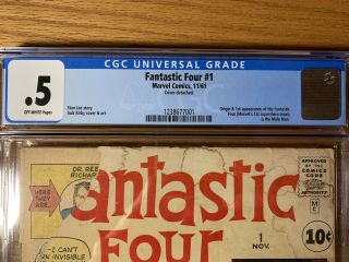 Fantastic Four 1 / CGC 0.  5 / Off - White Pgs / Marvel Era Begins HERE 6