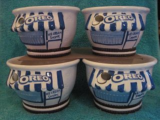 Oreo Cookie Ice Cream Shoppe Bowls Set Of 4 Ceramic