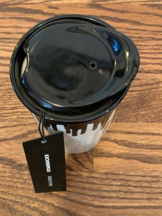 NWT Starbucks Band of Outsiders Black Drip Ceramic Tumbler Mug 2014 3