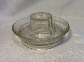 Vintage Clear Glass Chicken Water Feeder Base Patent No 126997