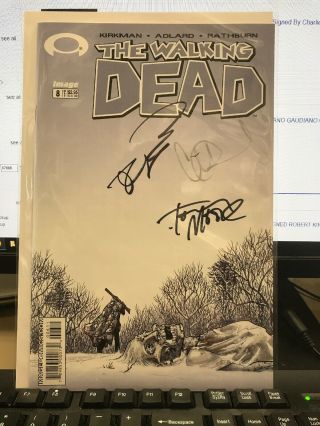 The Walking Dead 8 1st Print Signed By Kirkman,  Moore,  And Adlard