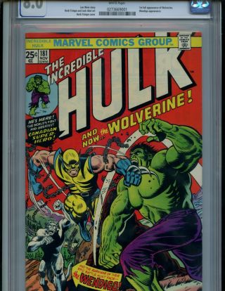 Incredible Hulk 181 (1974) 1st Full Appearance Wolverine CGC 8.  0 VF White Pages 2