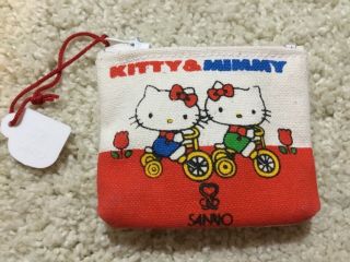 VINTAGE rare 1976 SANRIO Hello Kitty mini pocket coin purse memo 2