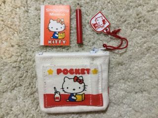 VINTAGE rare 1976 SANRIO Hello Kitty mini pocket coin purse memo 3