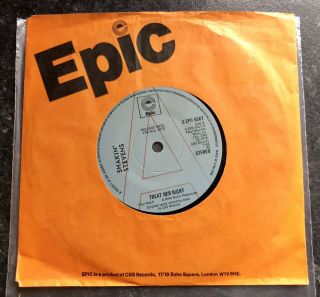 Shakin’ Stevens 7” Vinyl 45 PROMO “Treat Her Right” ENGLAND Epic 1978 VERY RARE 3