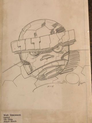 The Thing Sketch Sogned By Walt Simonson