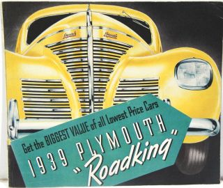 1939 Dealer Plymouth Sales Brochure – “road King” In Full Color