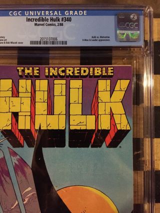 The Incredible Hulk 340 (Marvel,  February 1988) Cgc 8.  0 2