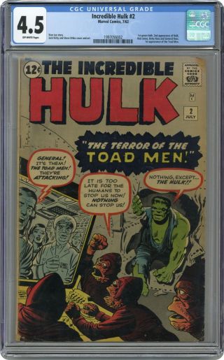 Incredible Hulk (1st Series) 2 1962 Cgc 4.  5 1997056002