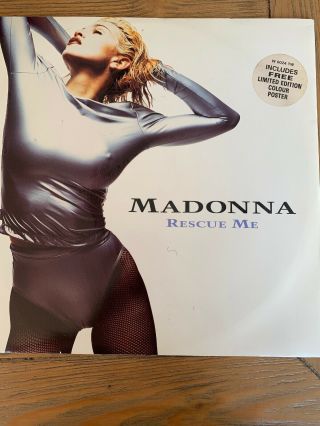 Madonna - Rescue Me - 12 Vinyl Lp Record With Poster