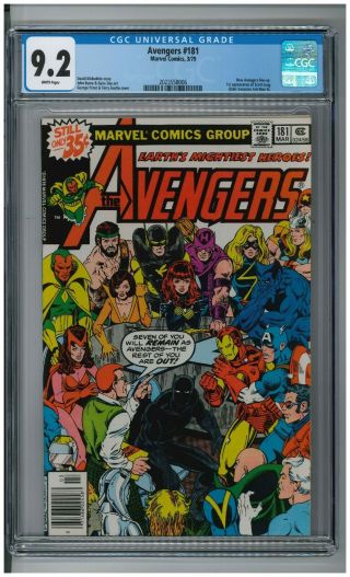 Avengers 181,  Cgc 9.  2 (nm -).  White Pages.  1st Appearance Scott Lang (ant Man)