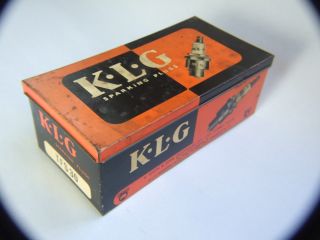 Vintage K.  L.  G Sparking Plugs Australian Tin 1950 