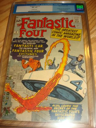 Fantastic Four 3 Cgc 4.  5 Stan Lee & Jack Kirby 1st Costumes & Fantasti - Car.  Ow