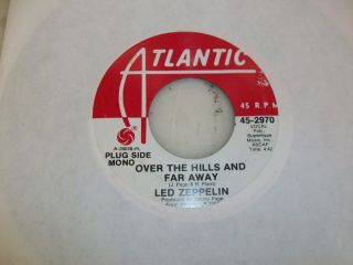 Led Zeppelin Over The Hill And Far Away Rare Stereo/mono Promo 45 Atl 2970 - Nm
