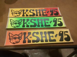 3 Early Kshe 95 Retro Bumper Stickers Decal Stl Radio Sweet Meat