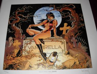 Dave Stevens Signed And Numbered Print Vampirella " Back From The Grave "