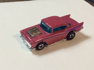 Vintage Hot Wheels - 57 Chevy - Pink - Color Racer / Changer - Loose - Blackwall