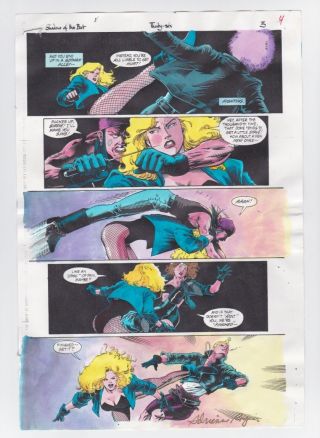 Shadow Of The Bat 36 Page 3 Black Canary Batman Comic Production Art Signed