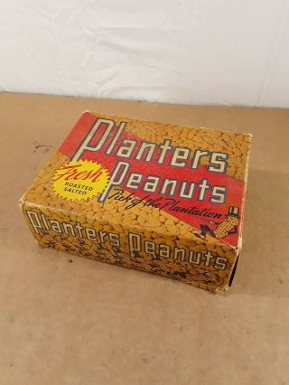 Antique Planters Mr Peanut Roasted Salted Country Store Box Vintage Grocery Nuts