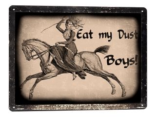 Equestrian Ladies Metal Sign Show Horse Funny Ranch Vintage Style Wall Decor 711