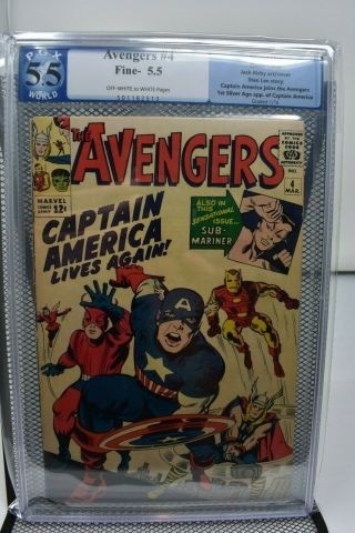 The Avengers 4 Pgx 5.  5 Not Cgc Marvel 1964 1st Silver Age Captain America