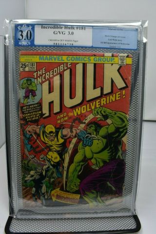 The Incredible Hulk 181 Pgx 3.  0 Marvel 1974 1st Appearance Of Wolverine Not Cgc