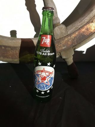 1978 Full 16 Oz 7up 7 Seven Up Commemorative Bottle San Diego 1978 All Star Game