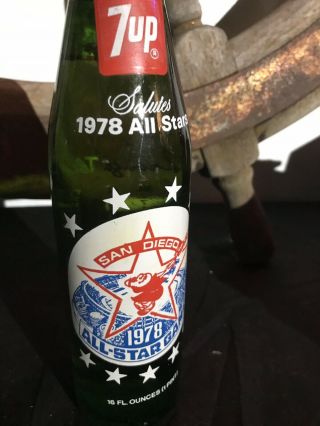 1978 FULL 16 OZ 7UP 7 Seven Up Commemorative Bottle San Diego 1978 All Star Game 2