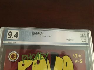 Bone 3 (1991) PGX 9.  4 First Print / Jeff Smith / 1st print 2