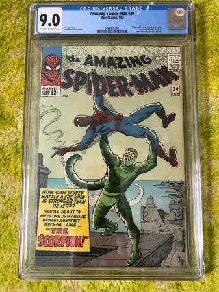 Spider - Man 20 Cgc 9.  0 Vf/nm Ow/w Pages Big Key 1st Scorpion (looks 9.  2)