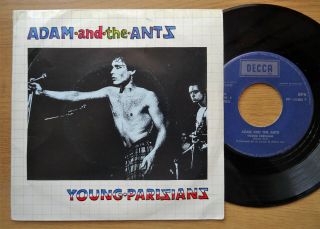 Adam And The Ants Young Parisians Rare 1978 Portugal Punk 7 " 45 Vinyl Near