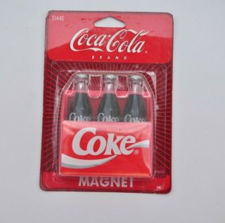 Vintage Coca - Cola Coke Bottles Fridge Magnet Set Classic Style Bottles